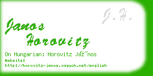 janos horovitz business card